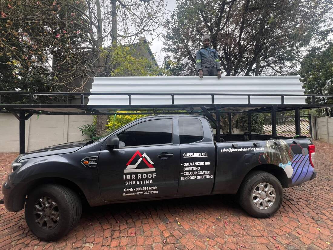 IBR Roof Sheeting delivery vehicle loaded with cut-to-size sheeting