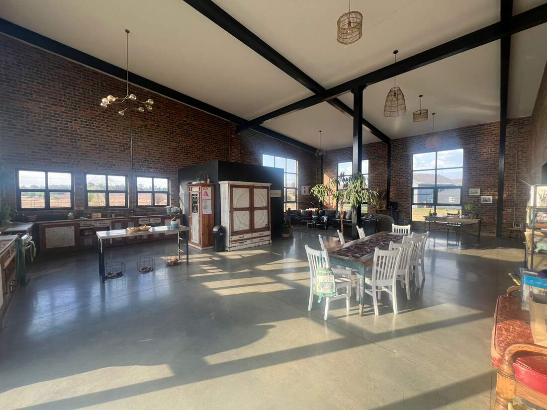 Interior of steel-framed building