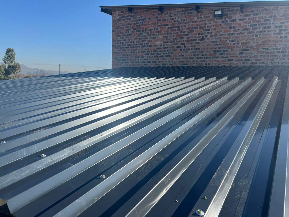 IBR roof sheeting installed on site